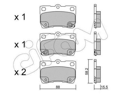 Тормозные колодки зад. Lexus GS 05-/IS 05- (NBK) CIFAM 822-761-0