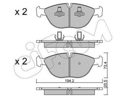 Тормозные колодки пер. W210 (ATE) CIFAM 822-828-0