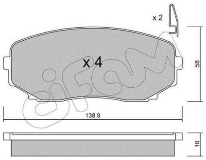 Гальмівні колодки пер. Mazda CX-7/CX-9 07- (sumitomo) CIFAM 822-872-0