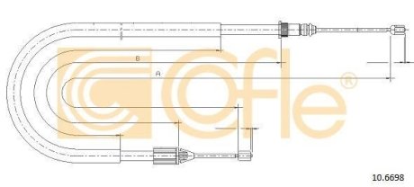 Трос ручника COFLE 10.6698 (фото 1)