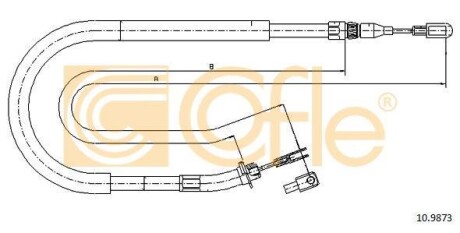 Трос ручного тормоза (к колодкам) COFLE 109873