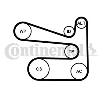 Комплект (ремень+ролики)) Contitech 6PK1693 K1