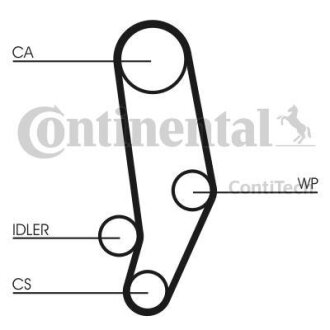 Комплект ГРМ, пас+ролик+помпа Contitech CT704WP1