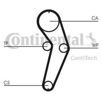 Комплект ГРМ, пас+ролик+помпа Contitech CT988WP1