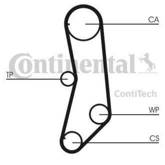 Комплект ГРМ, пас+ролик+помпа Contitech CT997WP1