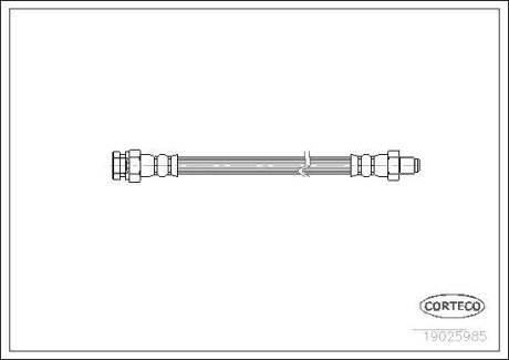 ШЛАНГ тормозной Hyundai Pony 89-96 Mitsubishi Colt Galant Lancer Opel F L&R CORTECO 19025985