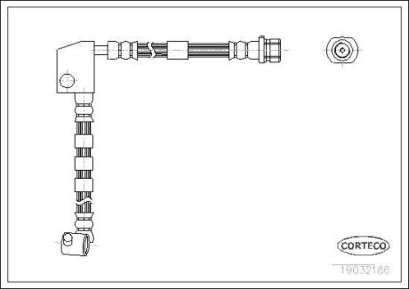 ШЛАНГ тормозной Nissan Primera 90-96 F L CORTECO 19032186