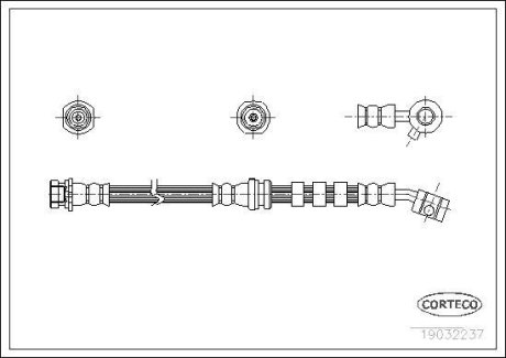 Шланг тормозной Nissan Primera (P10) 1 94- 96 F R CORTECO 19032237