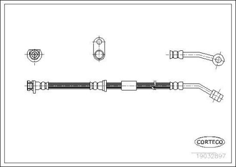 ШЛАНГ тормозной HONDA Civic "1,4-1,6 "95-01 "FR CORTECO 19032897