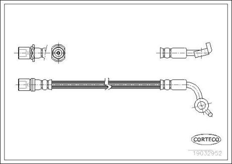 ШЛАНГ тормозной TOYOTA CORTECO 19032952