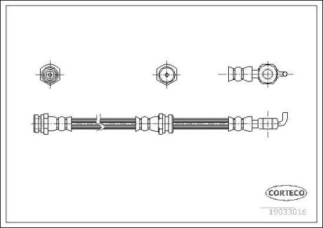 ШЛАНГ тормозной Mazda 626 97- F L&R CORTECO 19033016