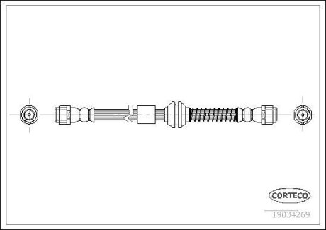 ШЛАНГ тормозной Audi Q7 03.06-,VOLKSWAGEN Touareg (7LA,7L6, 7L7) 10.02- F L&R CORTECO 19034269