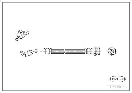 Шланг тормозной SSANG YONG Korando/Rexton/Musso "99>> RL CORTECO 19035071