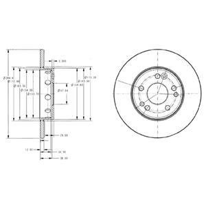 Диск тормозной MERCEDES 200(W124)/E(W124) "F D=284mm "85-95 Delphi BG2314