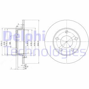Гальмівний диск Delphi BG2520