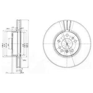 Диск тормозной BMW X3(E83)/X5(E53) "F D=332mm "00-11 Delphi BG3628