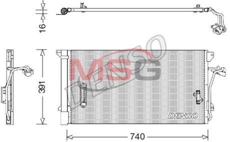 Конденсатор кондиционера AUDI/PORSCHE/VW A6/Cayenne/Touareg "2,5-6,0 "98-15 DENSO DCN02027