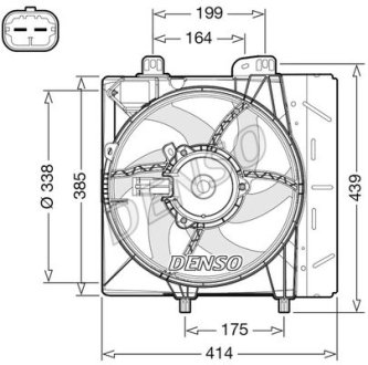 Вентилятор радиатора CITROEN/DS/PEUGEOT C3/DS3/208 "1,0-1,6 "02>> DENSO DER07011