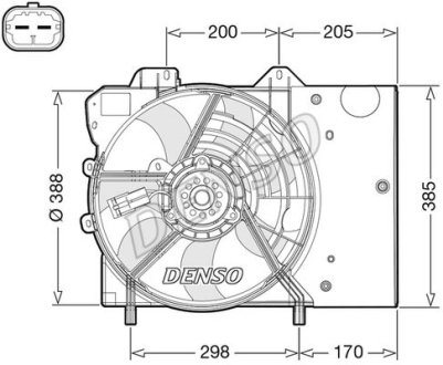 Вентилятор радіатора CITROEN/DS/PEUGEOT C-Elysee/DS/301 "1,2-1,6 "12>> DENSO DER21024