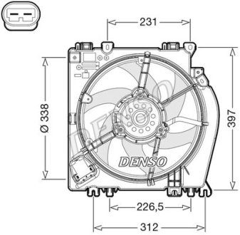 Вентилятор радіатора NISSAN Micra/Note "1,5-1,6 "03-12 DENSO DER46002