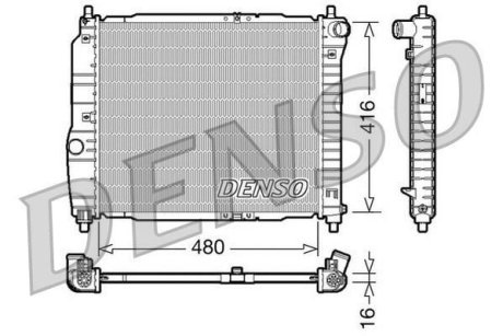 Радиатор CHEVROLET/DAEWOO Aveo/Kalos "1,2-1,5 "02>> DENSO DRM15003