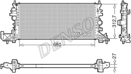 Радіатор двигуна DENSO DRM20118