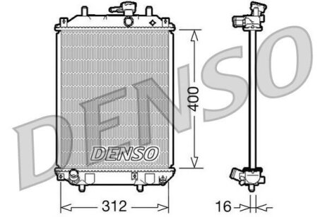 Радіатор двигуна DENSO DRM35002