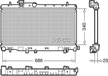 Радіатор двигуна DENSO DRM36020