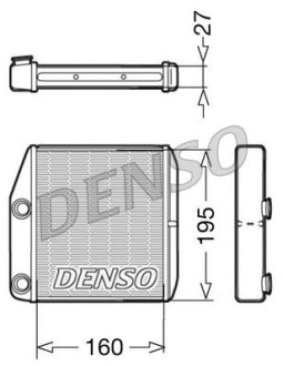 Радиатор обогревателя FIAT/OPEL Grande Punto/Corsa "1,0-1,9 "05>> DENSO DRR09075