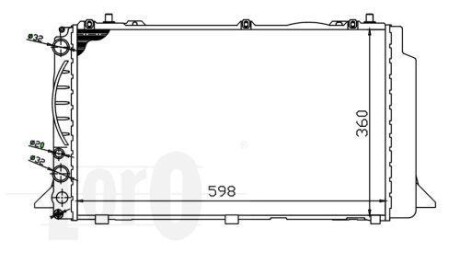 Радиатор води Audi 80 -96 1.9TDI/2.0i DEPO 003-017-0011