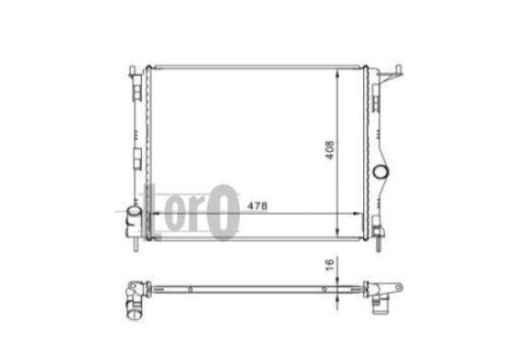 Радиатор води Logan/Sandero 1.2/1.4/1.6 04- DEPO 010-017-0003