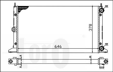 Радиатор охлаждения двигателя VW Sharan/Seat Alhambra/Ford Galaxy 1.8-2.8/1.9TDI 95-10 DEPO 017-017-0027