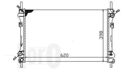 Радиатор охлаждения двигателя Transit 2.4 D 00-06 DEPO 017-017-0033