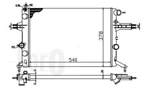 Радиатор охлаждения двигателя ASTRA G/ZAFIRA A 1.4i/1.6i 16V98- DEPO 037-017-0022 (фото 1)