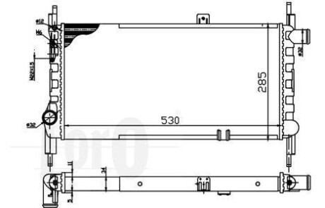 Радіатор охолодження двигуна KADETT E 1.2 84- DEPO 037-017-0068