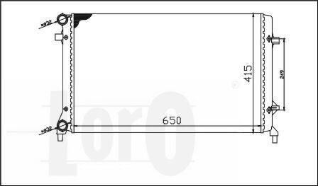 Радиатор води Caddy III 2.0SDI/1.4i/1.6i /Golf/Octavia (+/- AC) (650x398x26) DEPO 053-017-0018