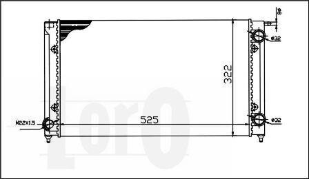 Радиатор охлаждения двигателя Caddy/Golf/Jetta 1.5-1.8/1.6D/1.8D 79-91 DEPO 053-017-0058