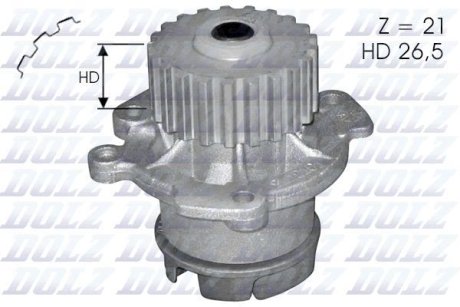 Водяний насос LADA 2108 - 112 (квадрат.зуб) DOLZ L123