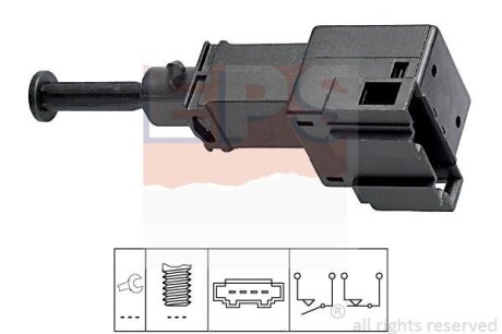 Датчик педалі гальма VW T4/T5 1.9-2.5D 90-15 (4 конт.) EPS 1.810.151