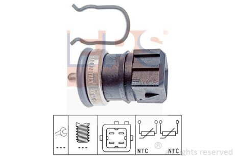 Датчик температури охолоджуючої рідини Renault Master/Opel Movano 1.9-2.5D 01- (4 конт.) (чорний) EPS 1.830.251