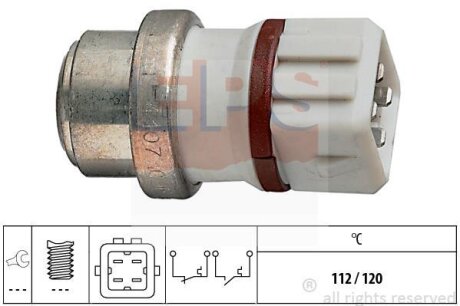 Датчик температури охолоджуючої рідини VW T4/Caddy II 1.8-2.0 90- (4 конт.) 112-120°С EPS 1.840.107