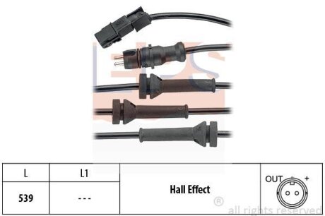 Датчик ABS (передній) Renault Laguna II/Megane II/Scenic II 1.4-3.5/1.5D-3.0D 01- EPS 1.960.054
