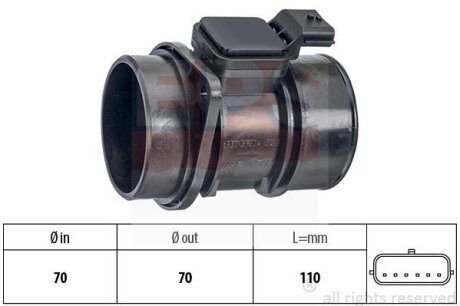 Витратомір повітря Renault Trafic/Master/Kangoo 2.0DCI/2.5DCI/1.5dCi 08- EPS 1.991.364