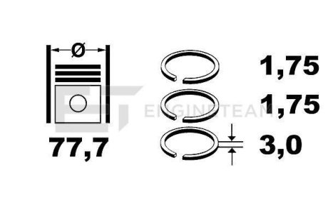 Комплект колец на поршень ET ENGINETEAM R4001750