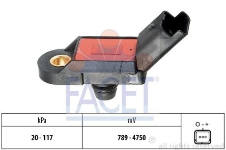 Датчик тиску наддуву Citroen C4/C5 / Peugeot 206/307/406/407 1.8-3.0 i 00-> FACET 10.3056