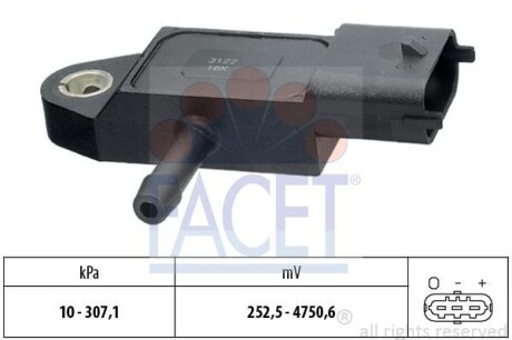 Датчик давления воздуха Transit 2.4 TDCi (06-14) FACET 103348 (фото 1)