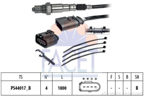 Датчик кисню (лямбда-зонд) Audi A4/A6/ Skoda Octavia/ VW Bora/Golf/Passat 1.0-6.0 94-10 (10.8247) FACET 108247