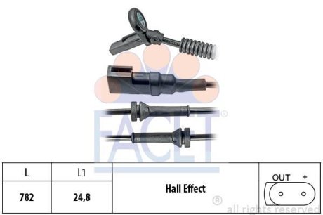 Датчик ABS Ford FIESTA V 1.25-2.0ST 01- передний Л/Пр (21.0024) FACET 210024