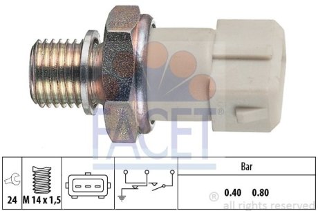 Датчик давления масла (0,4bar/3 конт./белый) Kadett E 1.3-1.6 FACET 7.0070