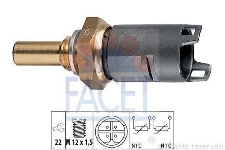 Датчик температури BMW 5 E39 (95-), 7 E38 (95-), X5 E53 (00-) (7.3274) FACET 73274
